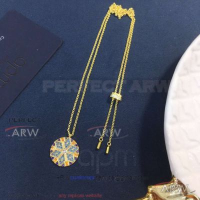 AAA Replica APM Monaco Multi-color Diamond Round Pendant Necklace